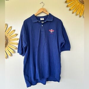 Hard Rock Cafe London Navy Polo Shirt Mens Size XL